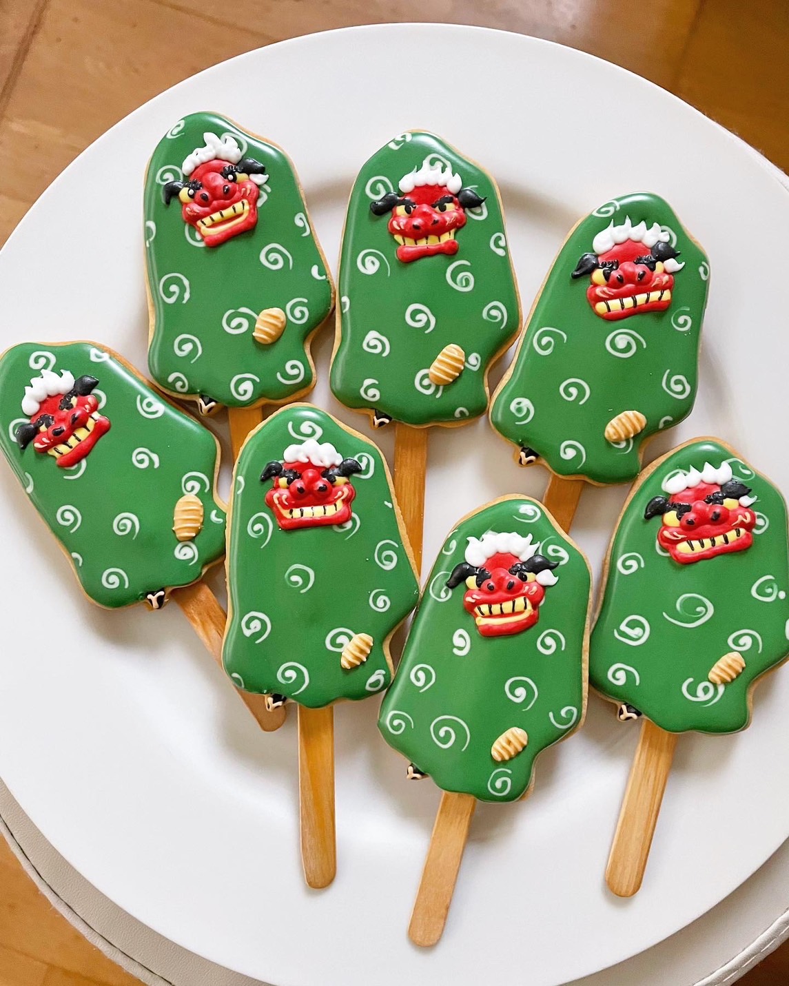 獅子舞のアイシングクッキー